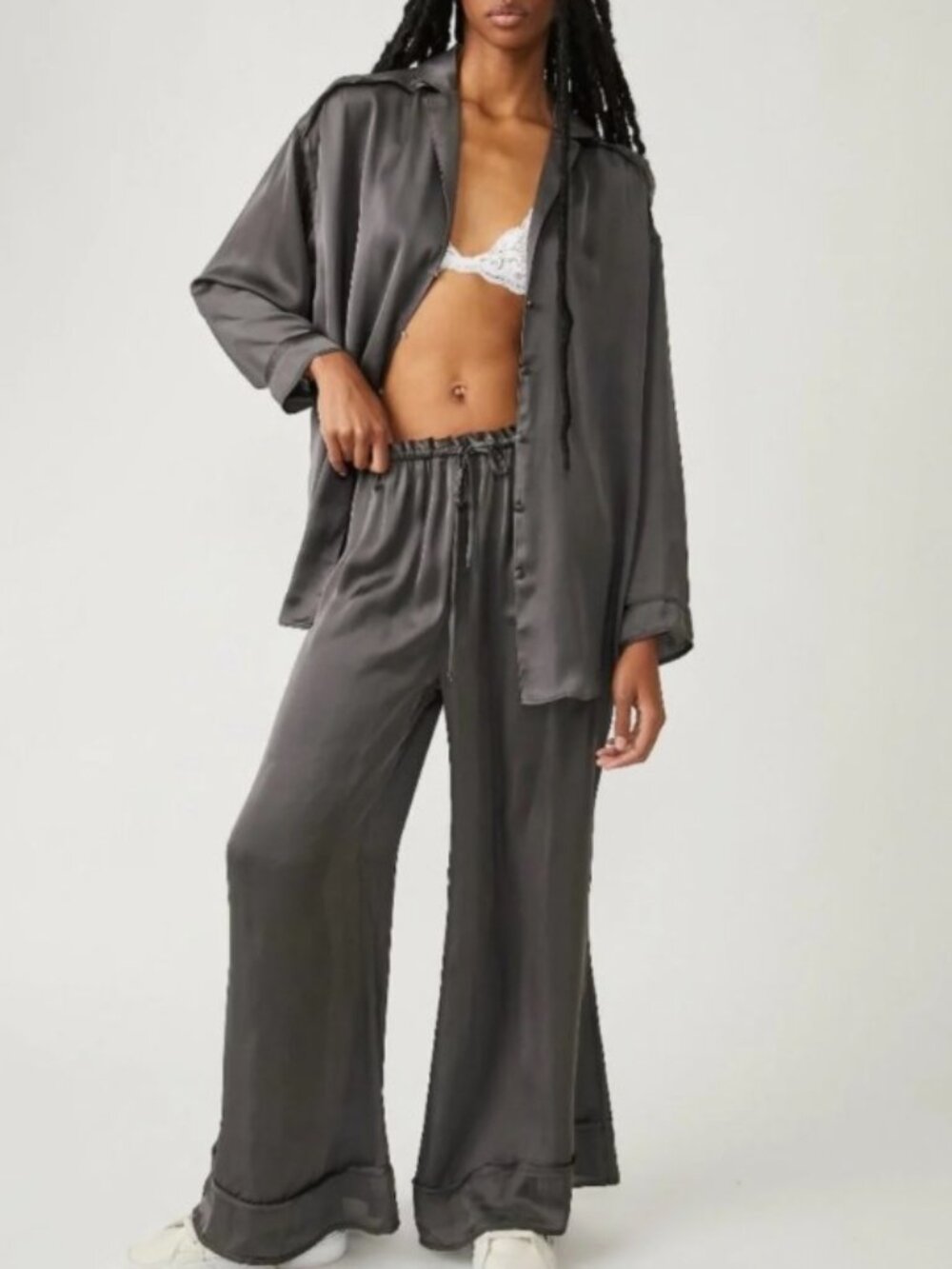 Free People Dreamy Days PJ Set Black - Small